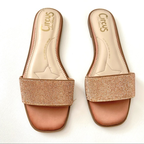 CIRCUS BY SAM EDELMAN ROSE GOLD SLIP ON SANDAL- SIZE 8.5 - Picture 3 of 8